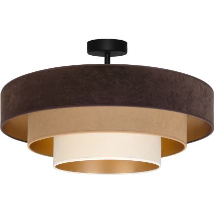 Brilagi - Flush-mount chandelier LUNETA 3xE27/60W/230V Ø 80 cm brown/beige/cream