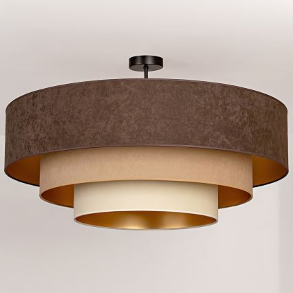 Brilagi - Flush-mount chandelier LUNETA 3xE27/60W/230V Ø 80 cm brown/beige/cream
