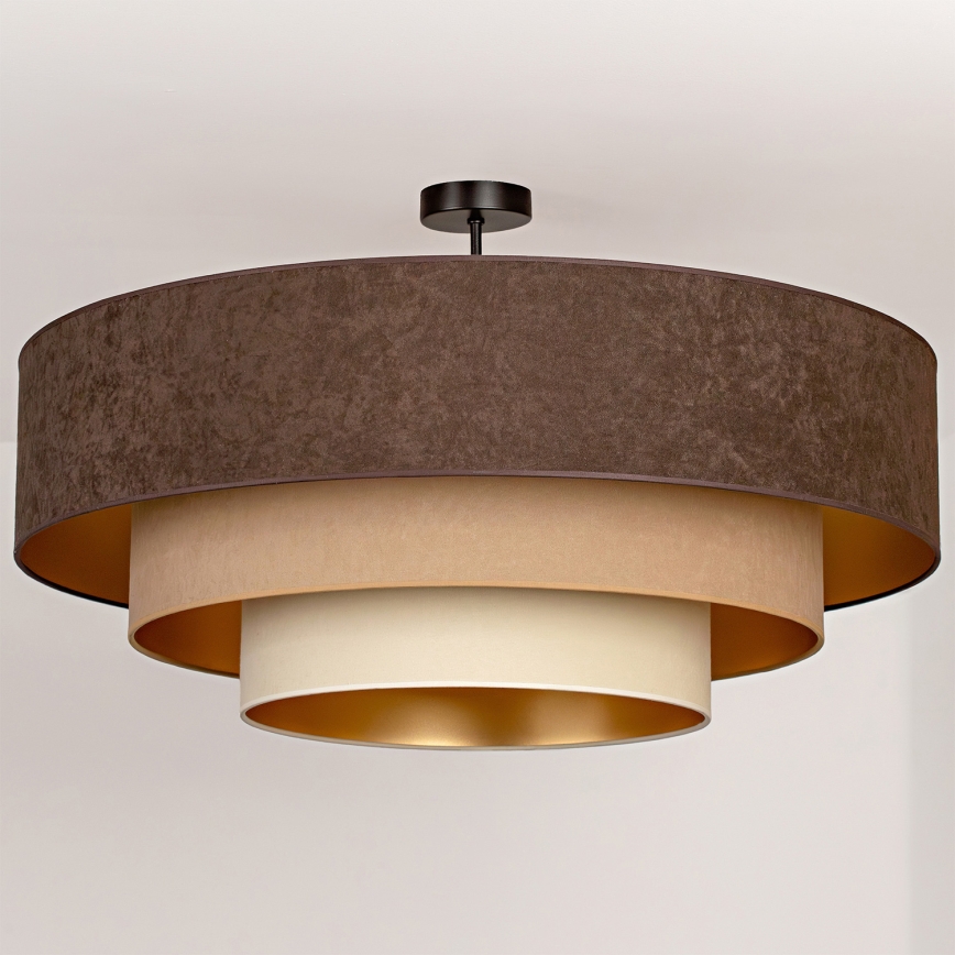 Brilagi - Flush-mount chandelier LUNETA 3xE27/60W/230V Ø 80 cm brown/beige/cream