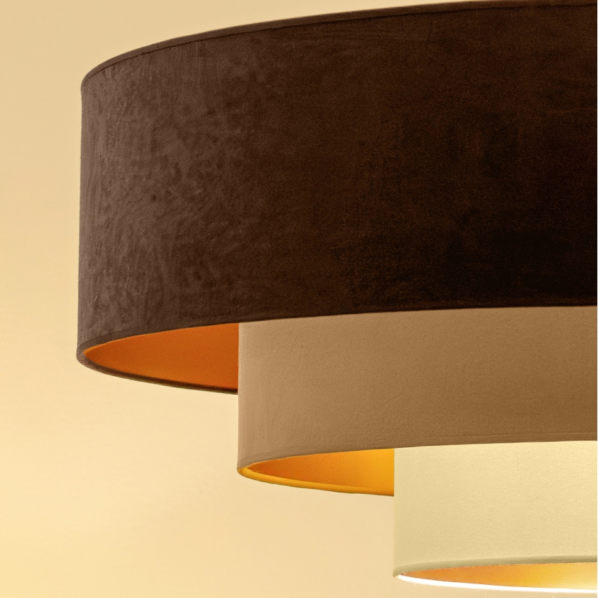 Brilagi - Flush-mount chandelier LUNETA 3xE27/60W/230V Ø 80 cm brown/beige/cream