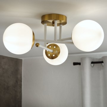 Brilagi - Flush-mount chandelier MALIVA 3xE14/15W/230V gold/white