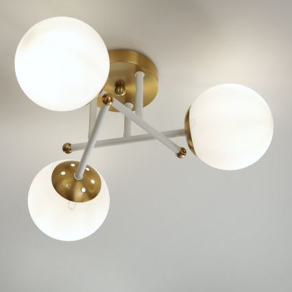 Brilagi - Flush-mount chandelier MALIVA 3xE14/15W/230V gold/white