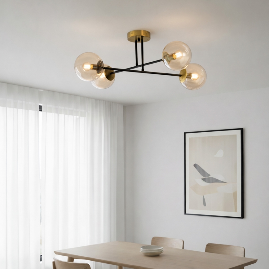 Brilagi - Flush-mount chandelier MALIVA 4xE14/15W/230V, Gold