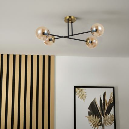 Brilagi - Flush-mount chandelier MALIVA 4xE14/15W/230V, Gold