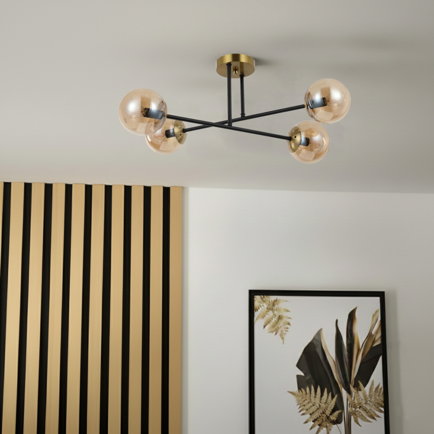 Brilagi - Flush-mount chandelier MALIVA 4xE14/15W/230V, Gold