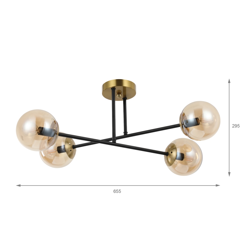 Brilagi - Flush-mount chandelier MALIVA 4xE14/15W/230V, Gold