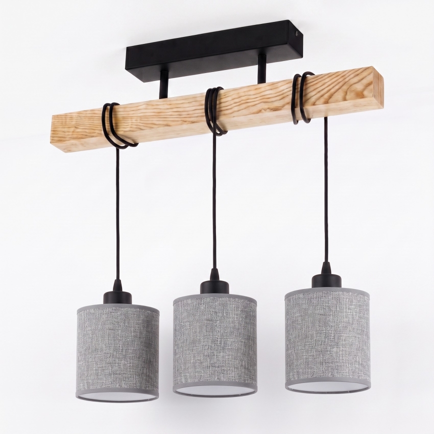 BRILAGI - Flush-mount chandelier NUBILA 3xE27/60W/230V pine/gray