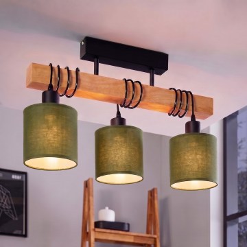 BRILAGI - Flush-mount chandelier NUBILA 3xE27/60W/230V pine/green