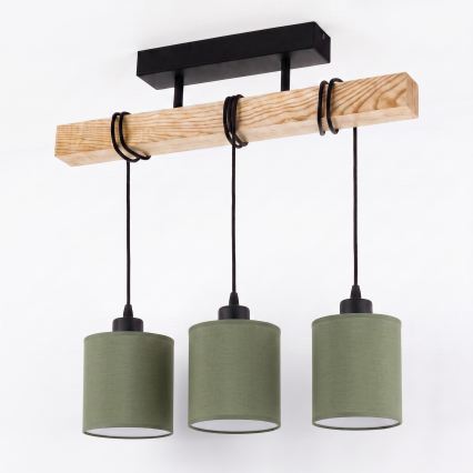 BRILAGI - Flush-mount chandelier NUBILA 3xE27/60W/230V pine/green