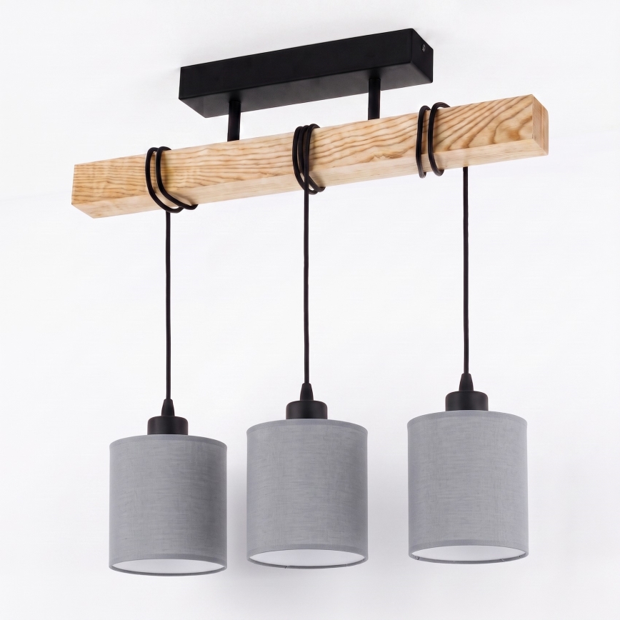 BRILAGI - Flush-mount chandelier NUBILA 3xE27/60W/230V pine/light grey