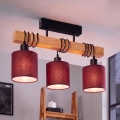 BRILAGI - Flush-mount chandelier NUBILA 3xE27/60W/230V pine/Pompeian red