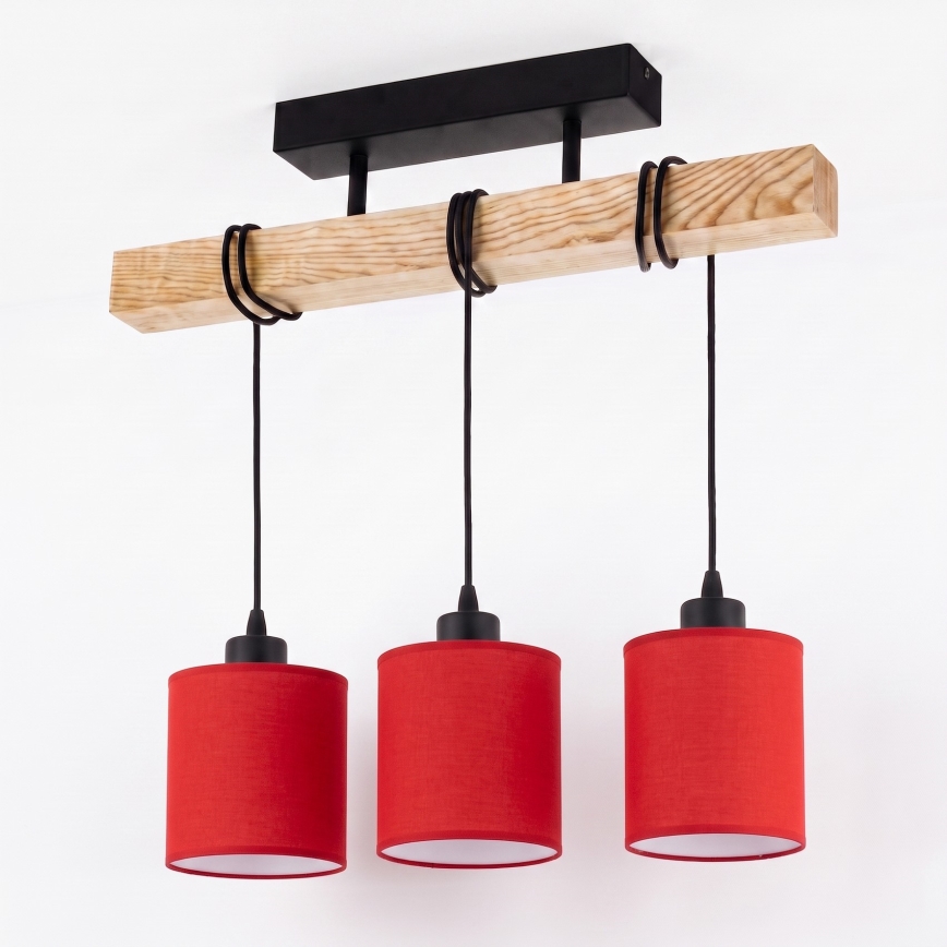 BRILAGI - Flush-mount chandelier NUBILA 3xE27/60W/230V pine/red
