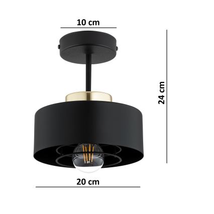 Brilagi - Flush-Mount Chandelier SPRING 1xE27/60W/230V Black/Gold