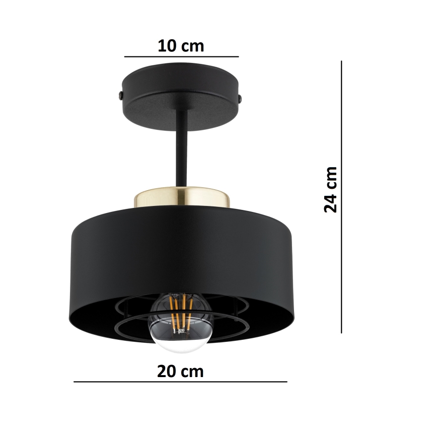 Brilagi - Flush-Mount Chandelier SPRING 1xE27/60W/230V Black/Gold