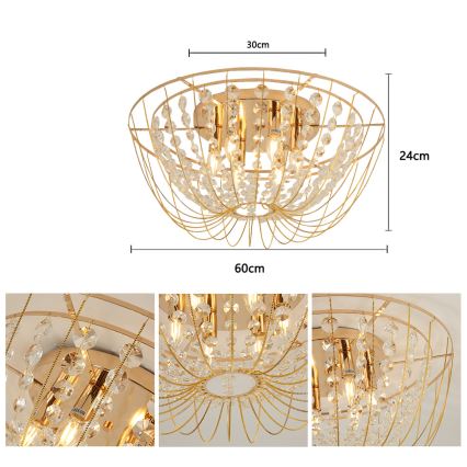Brilagi - Flush-mount chandelier VASTERAS 6xE14/40W/230V Ø 60 cm