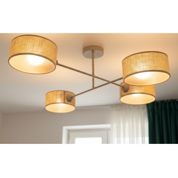 Brilagi - Flush-mount chandelier VIRGO 4xE14/40W/230V beige/gold
