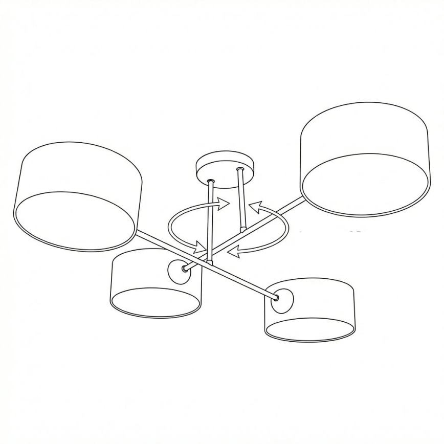 Brilagi - Flush-mount chandelier VIRGO 4xE14/40W/230V beige/gold