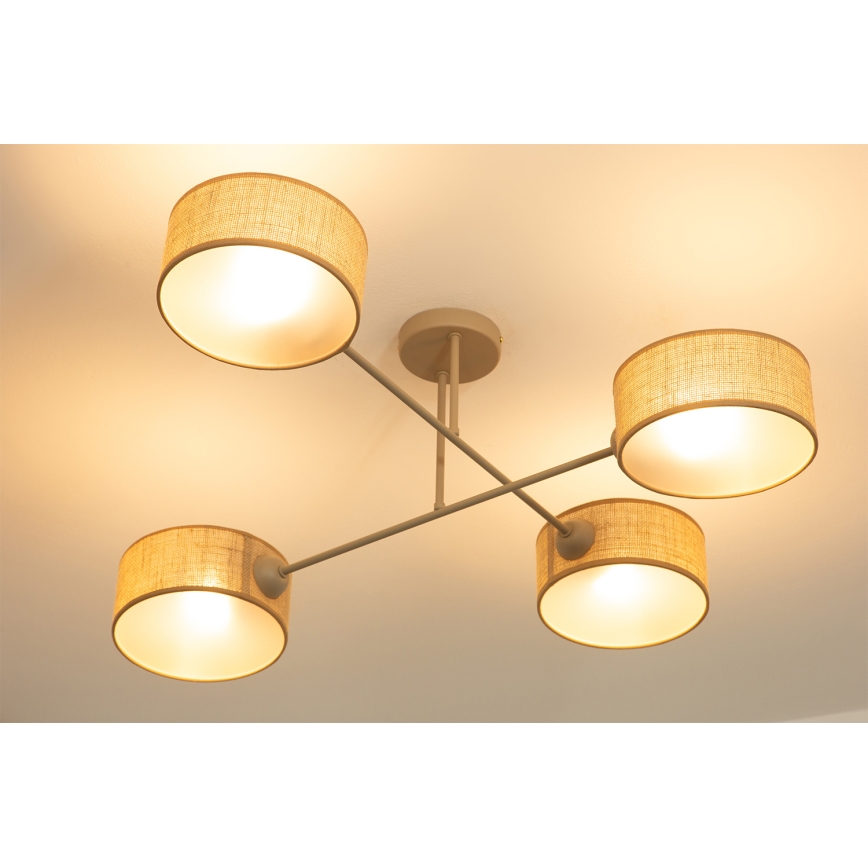 Brilagi - Flush-mount chandelier VIRGO 4xE14/40W/230V beige/gold