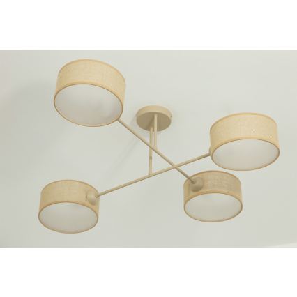 Brilagi - Flush-mount chandelier VIRGO 4xE14/40W/230V beige/gold