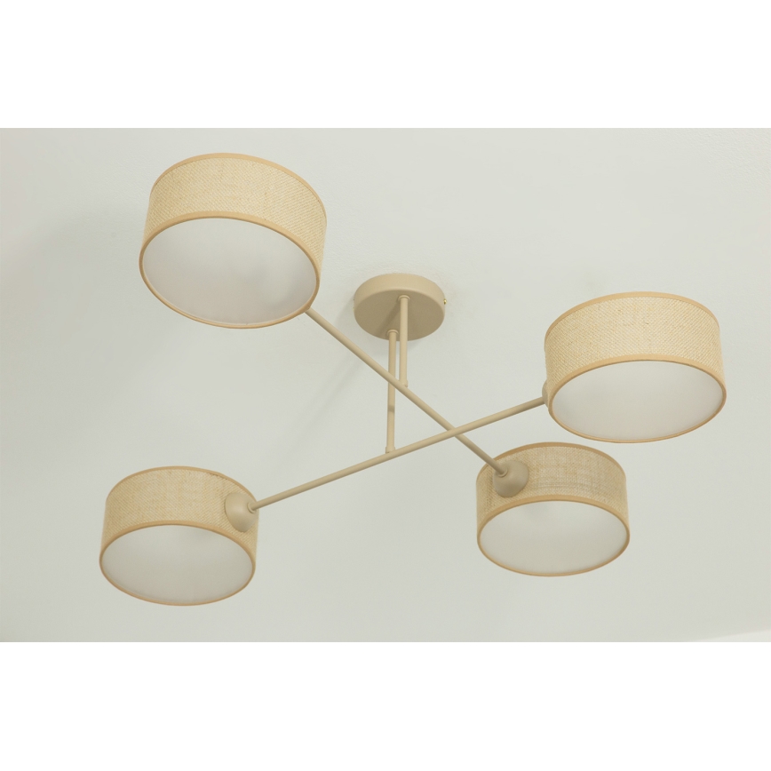 Brilagi - Flush-mount chandelier VIRGO 4xE14/40W/230V beige/gold