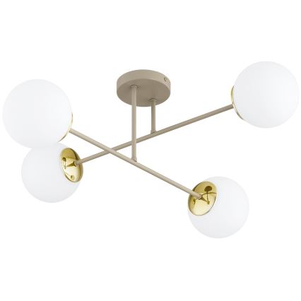 Brilagi - Flush-mounted ceiling light 4xE27/60W/230V beige/gold