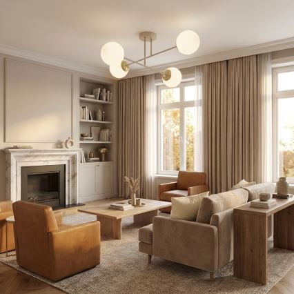 Brilagi - Flush-mounted ceiling light 4xE27/60W/230V beige/gold