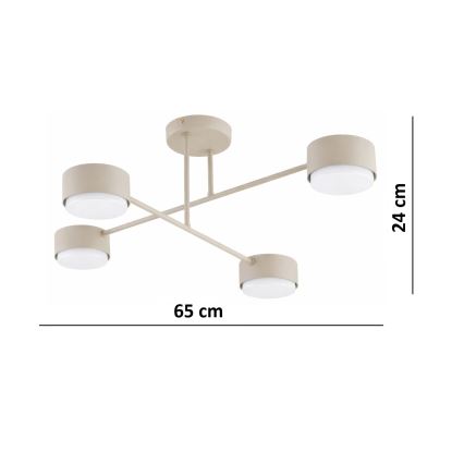 Brilagi - Flush-mounted ceiling light 4xGX53/12W/230V Black