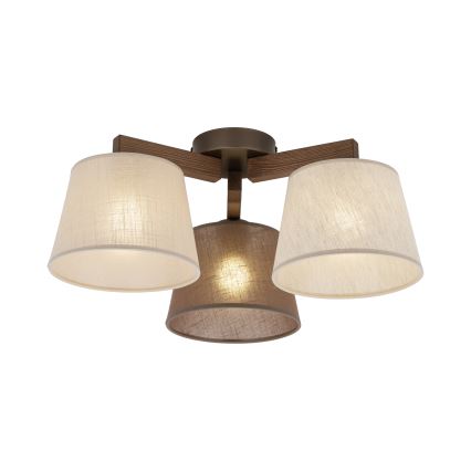 Brilagi - Flush-mounted ceiling light LATTE 3xE27/15W/230V pine/mix