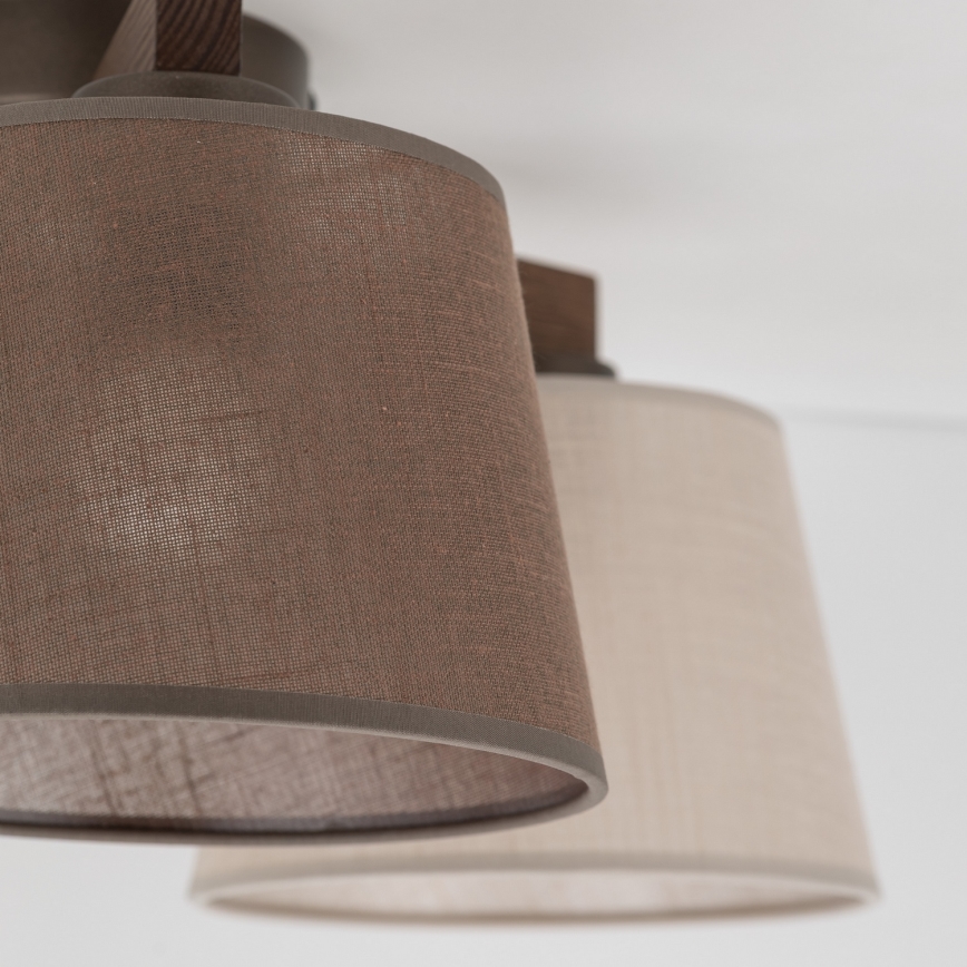 Brilagi - Flush-mounted ceiling light LATTE 3xE27/15W/230V pine/mix