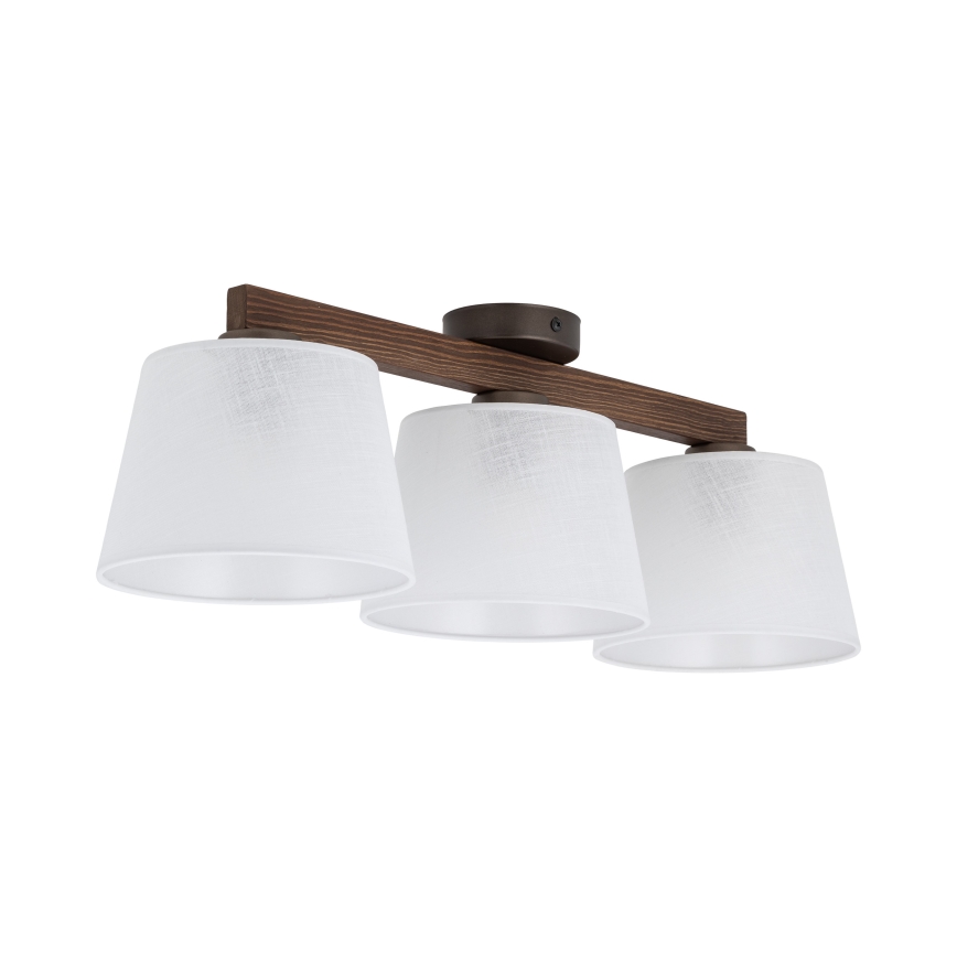 Brilagi - Flush-mounted ceiling light LATTE 3xE27/15W/230V pine/white