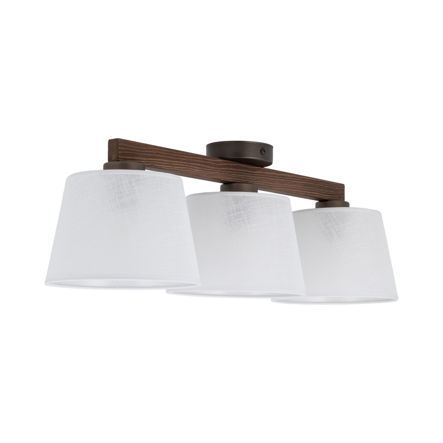 Brilagi - Flush-mounted ceiling light LATTE 3xE27/15W/230V pine/white