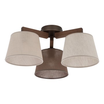 Brilagi - Flush-mounted ceiling light LATTE 3xE27/60W/230V pine/mix