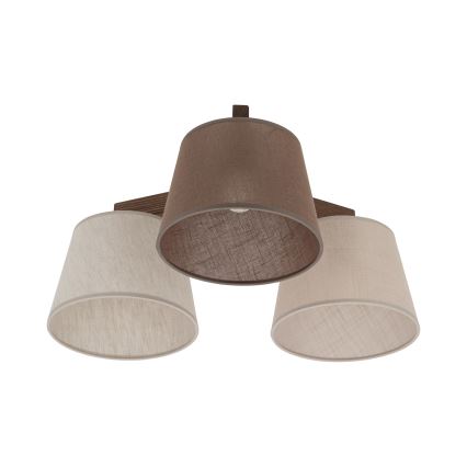 Brilagi - Flush-mounted ceiling light LATTE 3xE27/60W/230V pine/mix