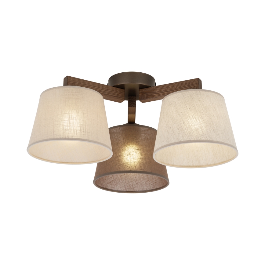 Brilagi - Flush-mounted ceiling light LATTE 3xE27/60W/230V pine/mix
