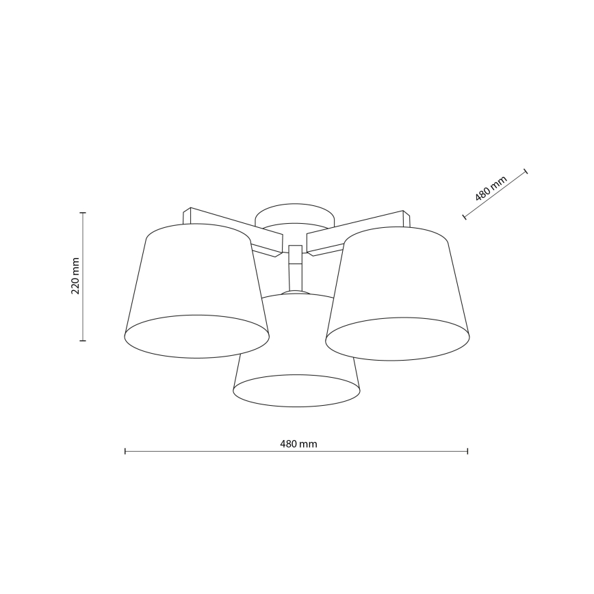 Brilagi - Flush-mounted ceiling light LATTE 3xE27/60W/230V pine/mix