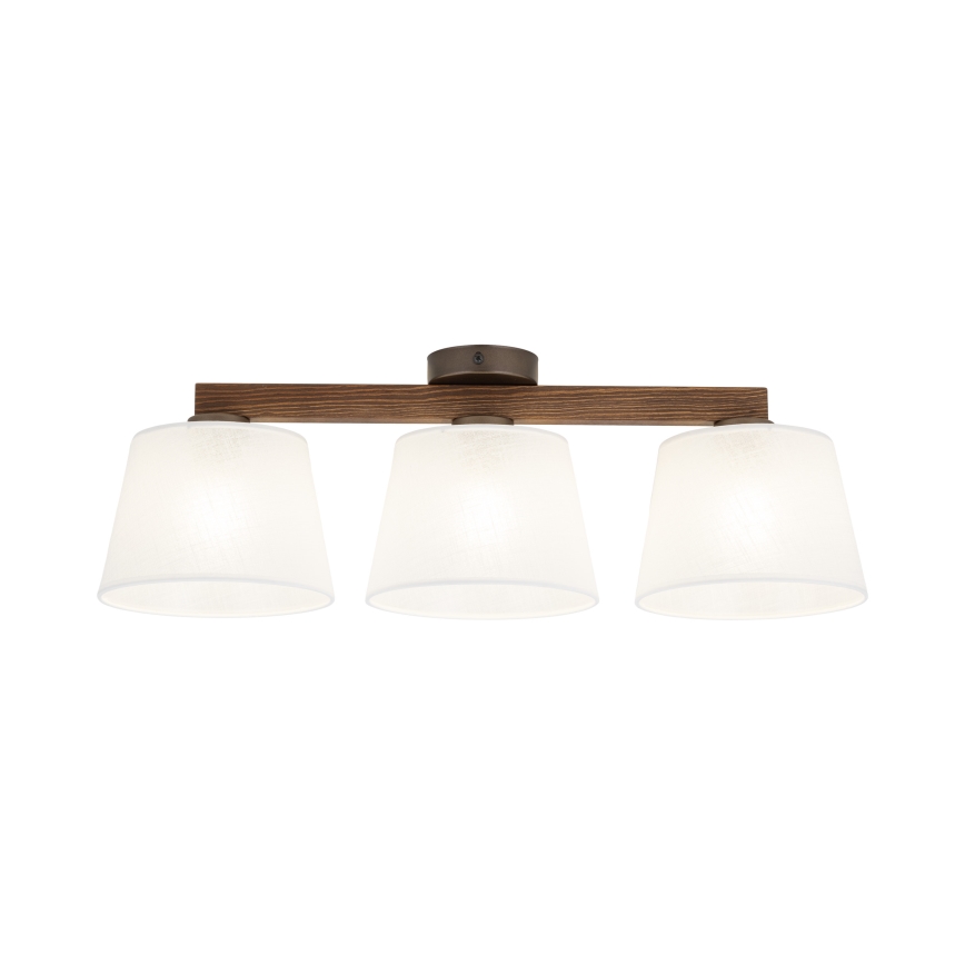 Brilagi - Flush-mounted ceiling light LATTE 3xE27/60W/230V pine/white