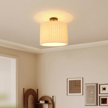 Brilagi - Flush-mounted ceiling light NORDIC WAVE 1xE27/15W/230V Ø 32 cm linen/black