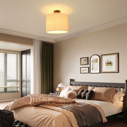 Brilagi - Flush-mounted ceiling light NORDIC WAVE 1xE27/15W/230V Ø 32 cm linen/black