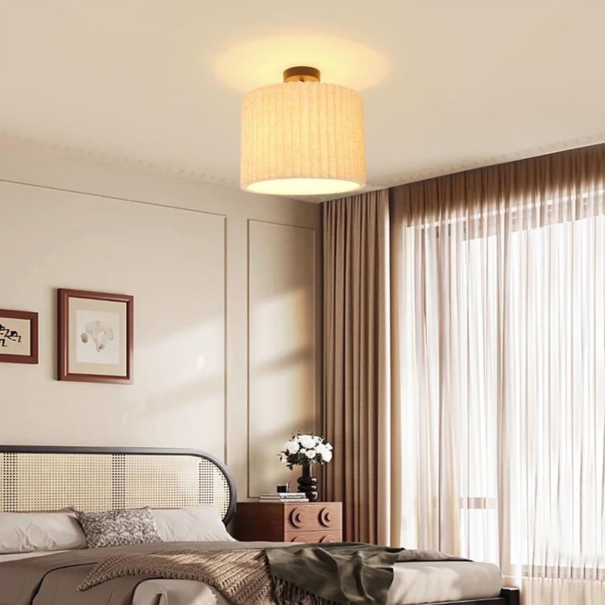 Brilagi - Flush-mounted ceiling light NORDIC WAVE 1xE27/15W/230V Ø 32 cm linen/black