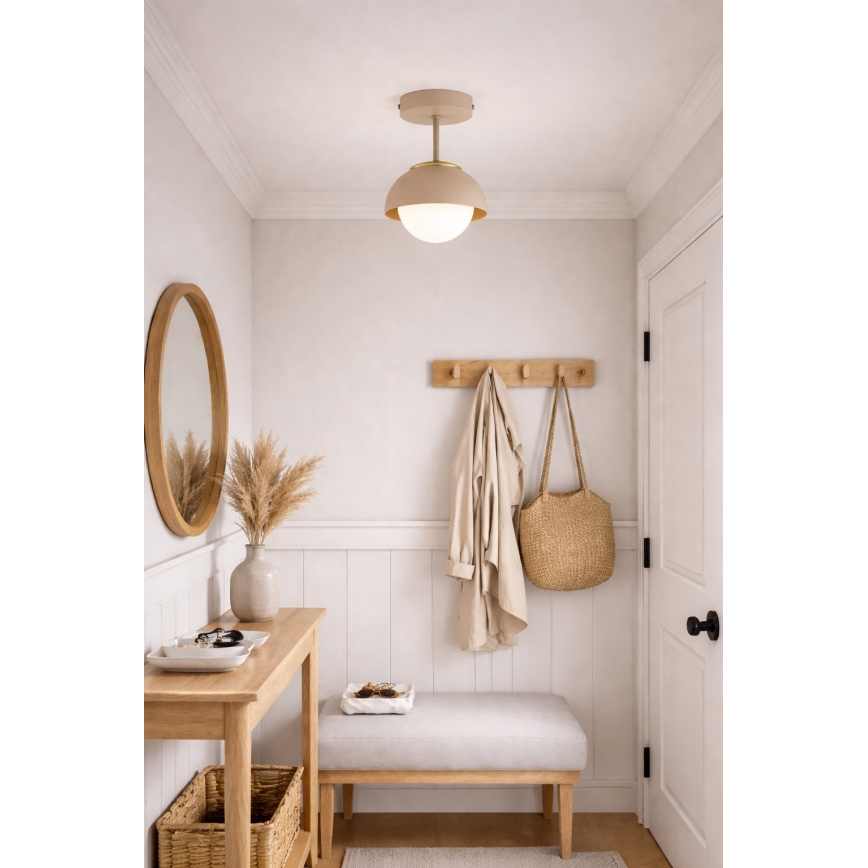 Brilagi - Flush-mounted chandelier 1xE27/60W/230V beige/gold