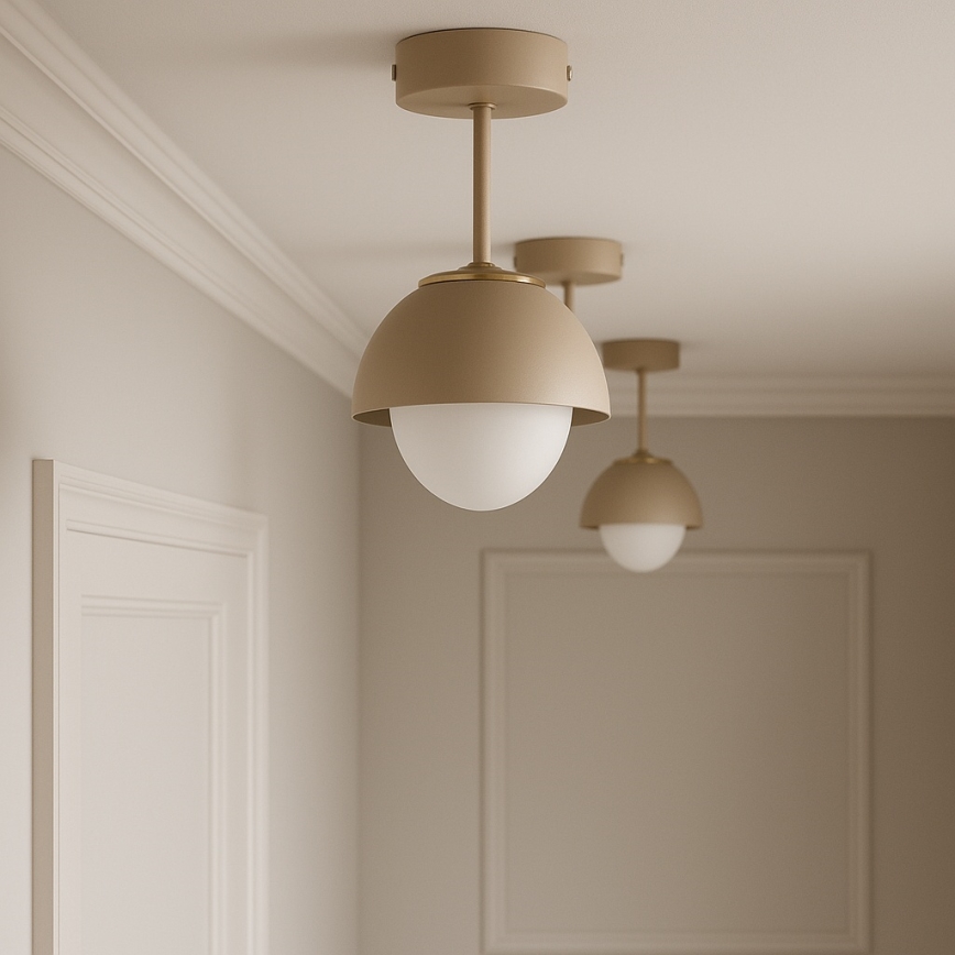 Brilagi - Flush-mounted chandelier 1xE27/60W/230V beige/gold