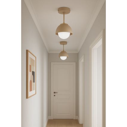 Brilagi - Flush-mounted chandelier 1xE27/60W/230V beige/gold