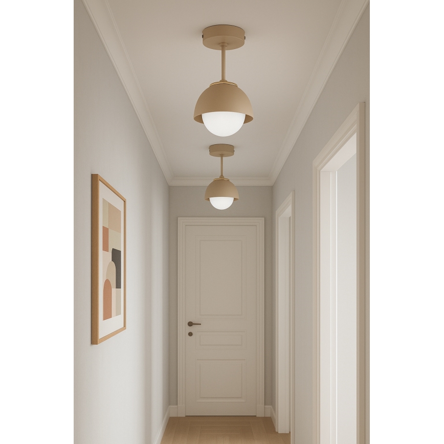 Brilagi - Flush-mounted chandelier 1xE27/60W/230V beige/gold