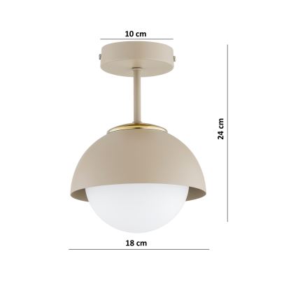 Brilagi - Flush-mounted chandelier 1xE27/60W/230V beige/gold