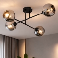 Brilagi - Flush-Mounted Chandelier 4xE27/60W/230V Black/Smoky Gray