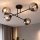 Brilagi - Flush-Mounted Chandelier 4xE27/60W/230V Black/Smoky Gray