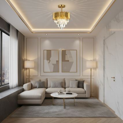 Brilagi - Flush-mounted chandelier CRISTAL 5xE14/40W/230V Ø 43 cm