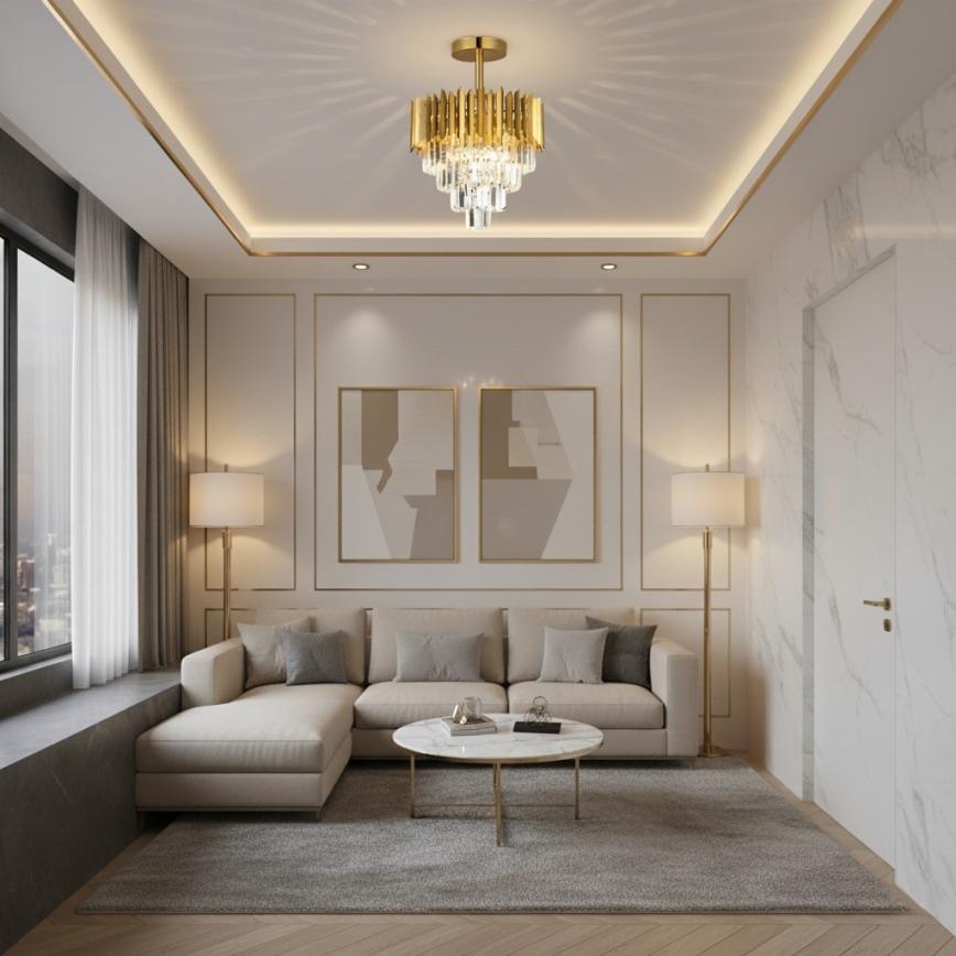 Brilagi - Flush-mounted chandelier CRISTAL 5xE14/40W/230V Ø 43 cm