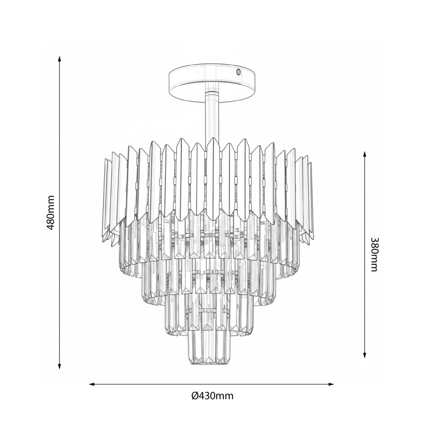 Brilagi - Flush-mounted chandelier CRISTAL 5xE14/40W/230V Ø 43 cm