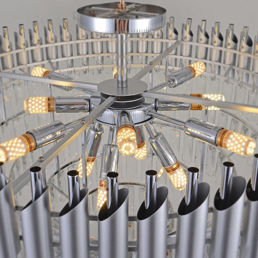 BRILAGI - Flush-mounted chandelier ECLIPSE 12xE14/10W/230V Ø 78 cm silver